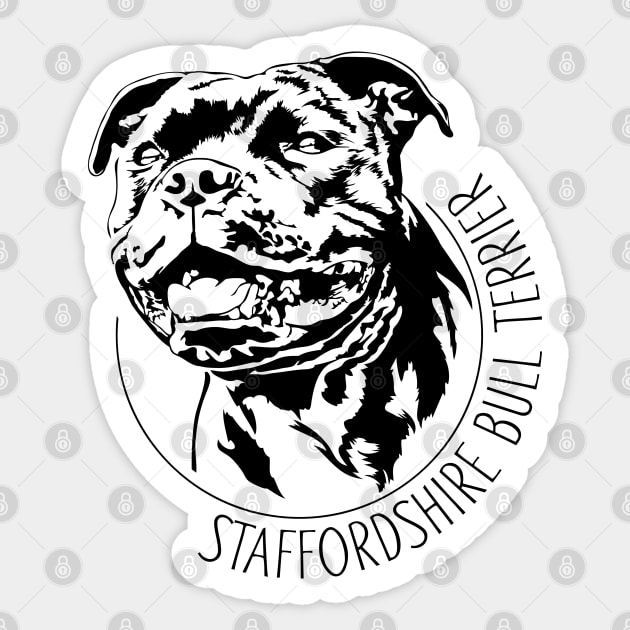 Staffordshire Bull Terrier lover dog portrait Sticker by wilsigns